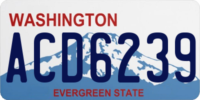 WA license plate ACD6239