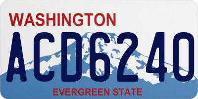 WA license plate ACD6240