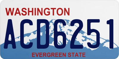 WA license plate ACD6251