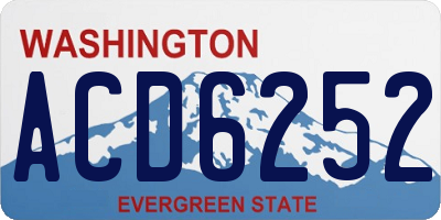 WA license plate ACD6252