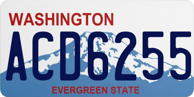 WA license plate ACD6255