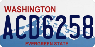 WA license plate ACD6258