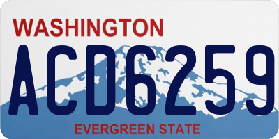 WA license plate ACD6259