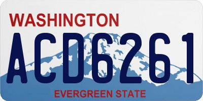 WA license plate ACD6261