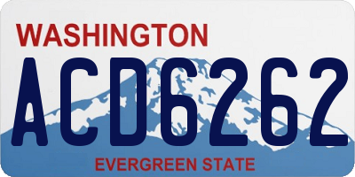 WA license plate ACD6262