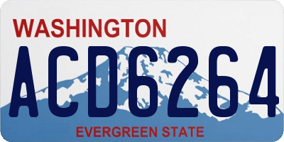 WA license plate ACD6264