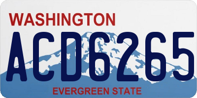 WA license plate ACD6265