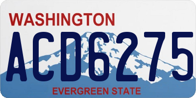 WA license plate ACD6275