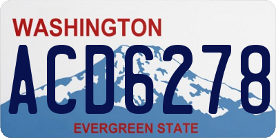 WA license plate ACD6278