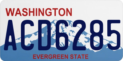WA license plate ACD6285