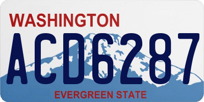 WA license plate ACD6287