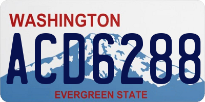 WA license plate ACD6288