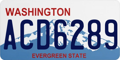 WA license plate ACD6289