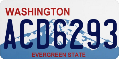 WA license plate ACD6293