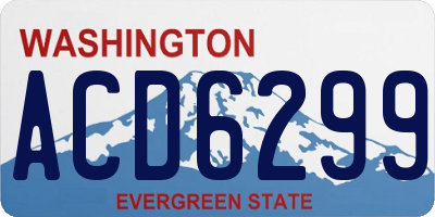 WA license plate ACD6299