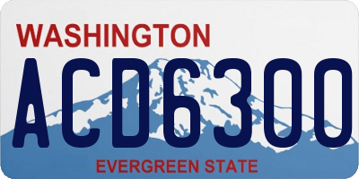 WA license plate ACD6300