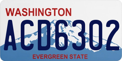 WA license plate ACD6302