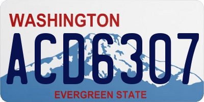 WA license plate ACD6307