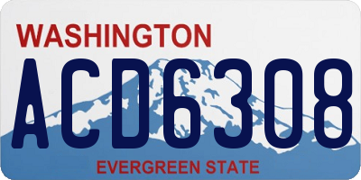 WA license plate ACD6308
