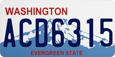 WA license plate ACD6315