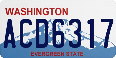 WA license plate ACD6317