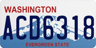 WA license plate ACD6318