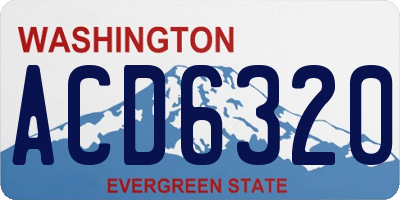 WA license plate ACD6320