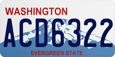 WA license plate ACD6322