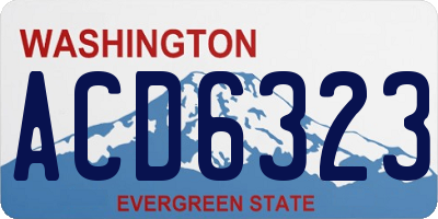 WA license plate ACD6323