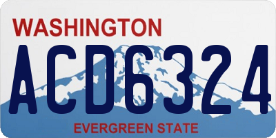 WA license plate ACD6324