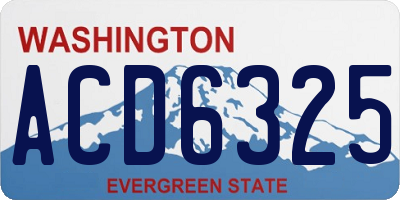 WA license plate ACD6325