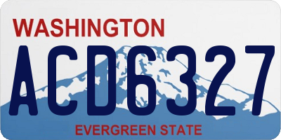WA license plate ACD6327