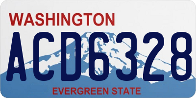 WA license plate ACD6328