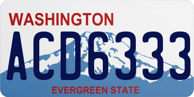 WA license plate ACD6333