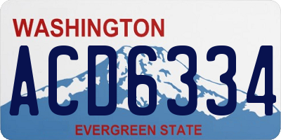 WA license plate ACD6334