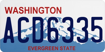 WA license plate ACD6335