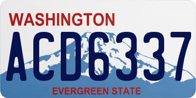 WA license plate ACD6337
