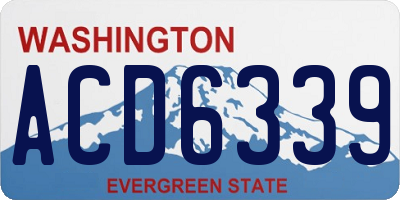 WA license plate ACD6339