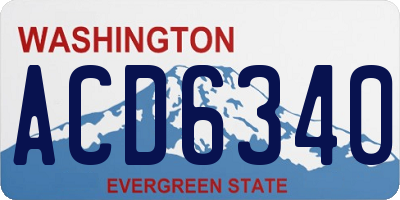 WA license plate ACD6340