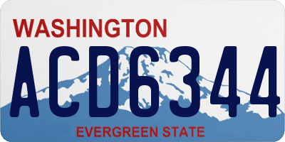 WA license plate ACD6344