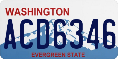 WA license plate ACD6346