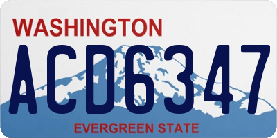 WA license plate ACD6347