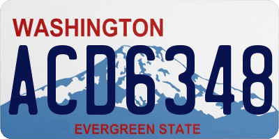 WA license plate ACD6348