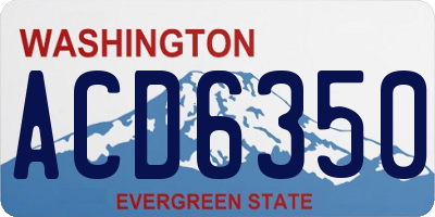 WA license plate ACD6350