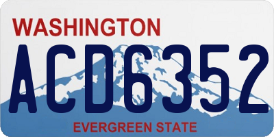 WA license plate ACD6352
