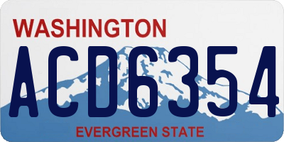 WA license plate ACD6354