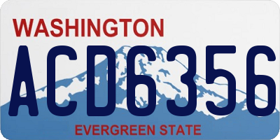 WA license plate ACD6356