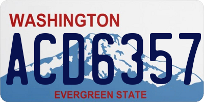 WA license plate ACD6357