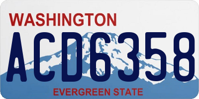 WA license plate ACD6358