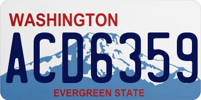 WA license plate ACD6359